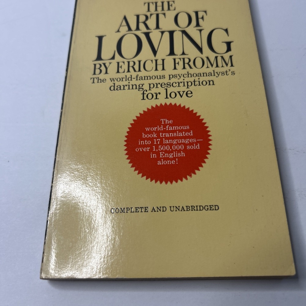 Erich Fromm The Art of Loving Paperback Bantam Books Love Unabridged Vintage1970